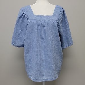 Flounce frill plus size blouse